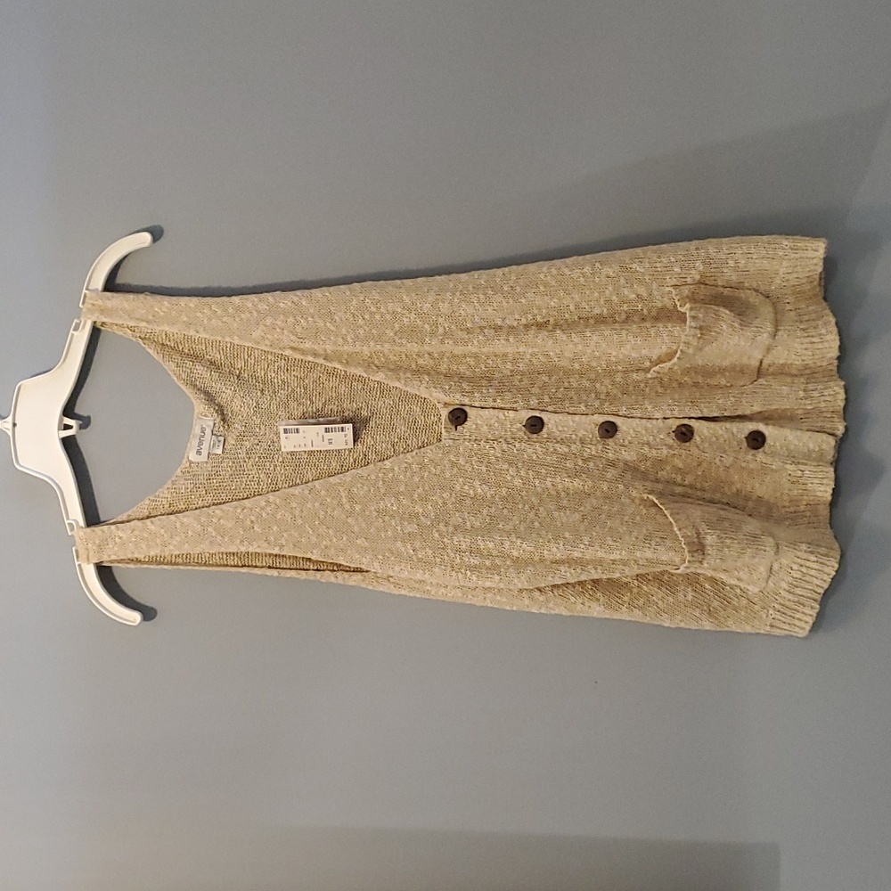 14/16 beige knit cardigan